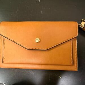 Camel Vegan Leather convertible bag for wallet, wristlet and shoulder bag
